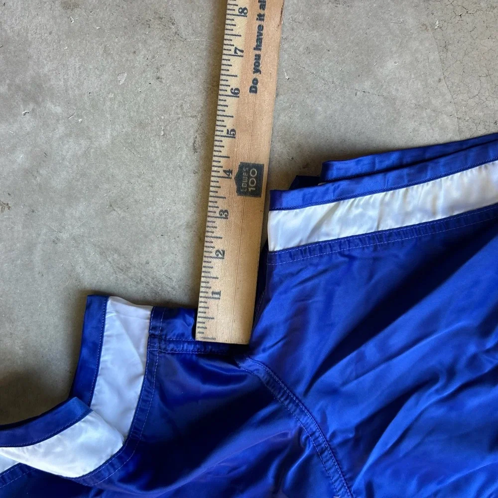 Vintage 70s Adidas Nylon Track Shorts Royal Blue White Trefoil Logo Mens Medium